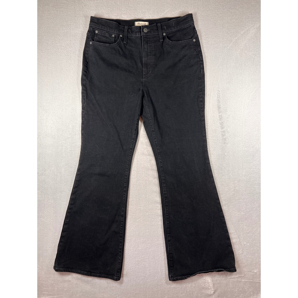 Madewell The Perfect Vintage Flare Jeans Lunar Black High Rise Size 31